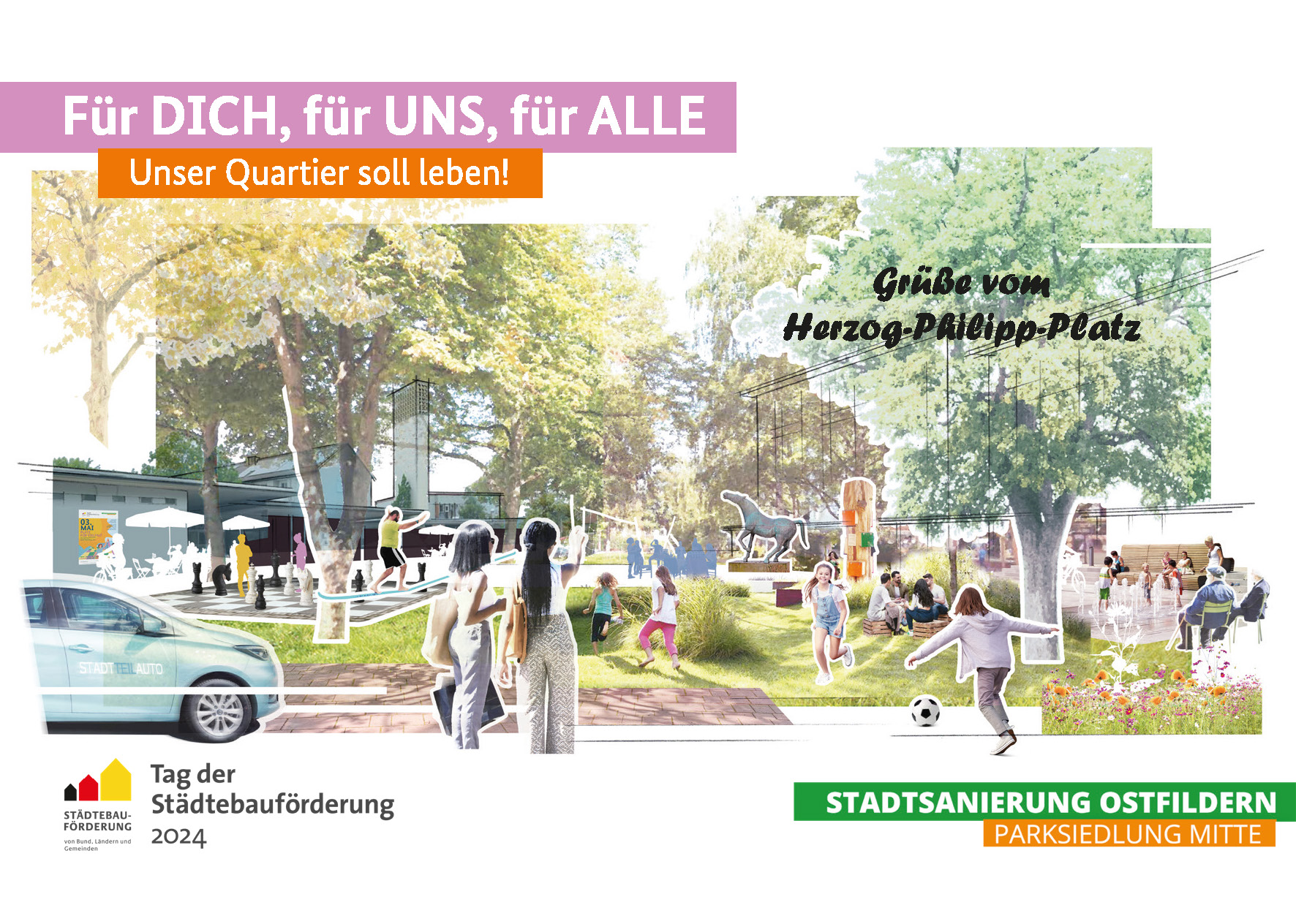 schreiberplan Stuttgart:  Stadt Ostfildern  - Neugestaltung des Herzog-Philipp Platzes in Ostfildern